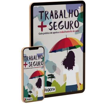 Tablet e telem&oacute;vel com imagem do Guia de apoio