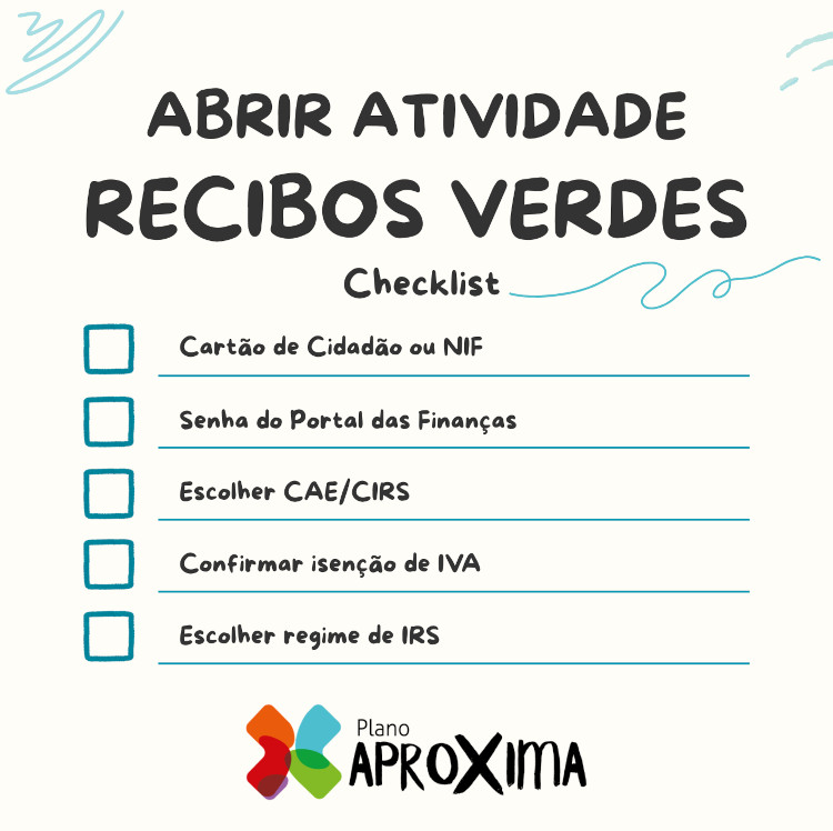 Checklist para abrir atividade recibos verdes .