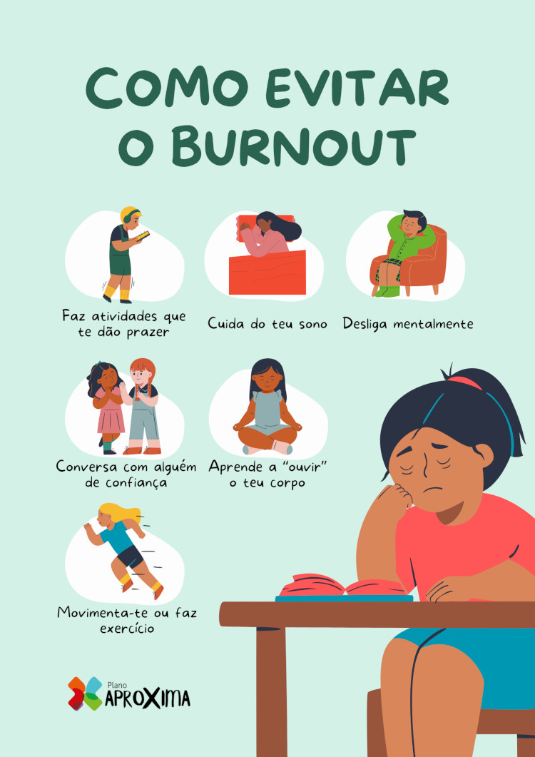 Infográfico com 5 dicas de como prevenir um burnout 
