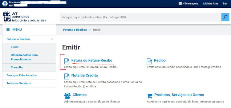 Emitir recibos verdes 3